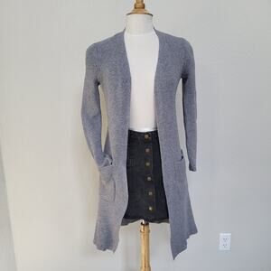 Cyrus Gray Long Cardigan Sweater Womens XS Pockets Casual Minimalist Layering